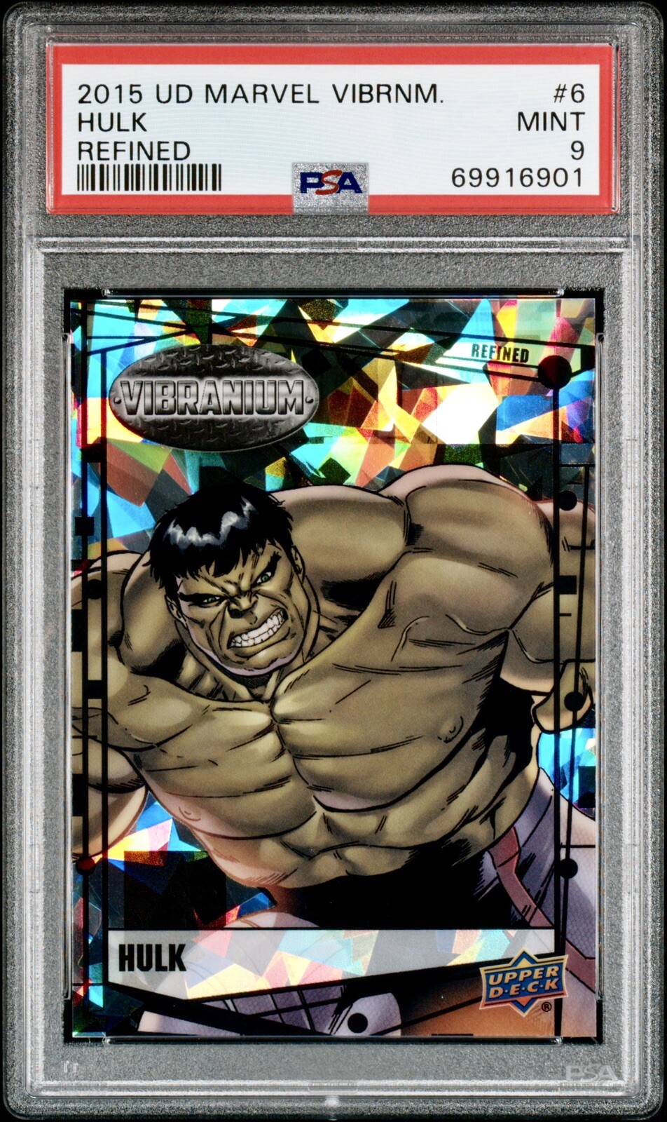 2015 UD Marvel Vibranium Refined /99 #6 Hulk PSA 9 🔥RARE🔥