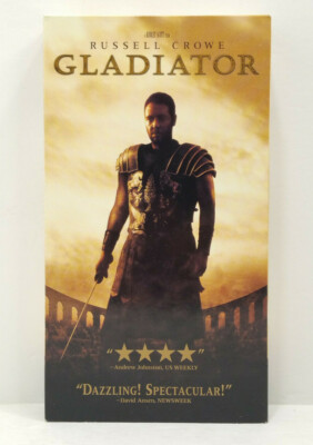 Gladiator (VHS, 2000) Russell Crowe Joaquin Phoenix TESTED WORKS Former Rental