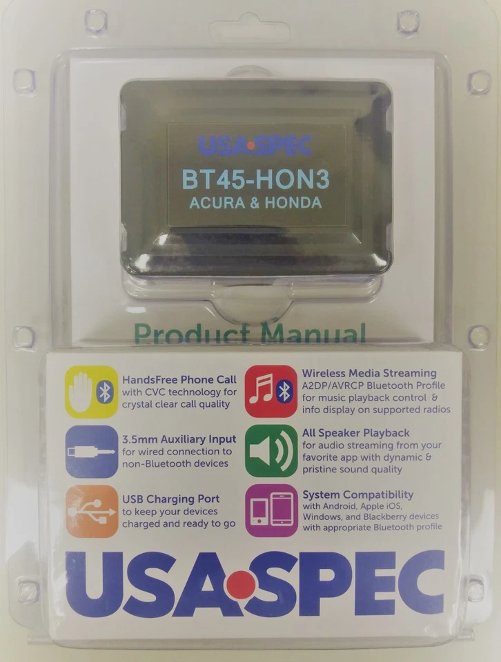 USA Spec BT45-HON3 Bluetooth Phone, Music, AUX Input Kit for 2003-2014 Honda  - Image 3 of 4