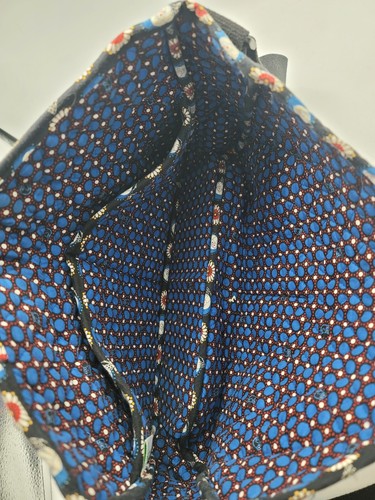 Vera Bradley OWL LARGE TOTE Strap Messenger Bag Black Blue Paisley Floral Laptop - Picture 13 of 13