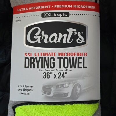 GRANT'S Premium XXL Plush Microfiber Towel - Lint-Free, 6 Sq.Ft