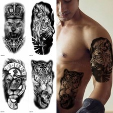 Waterproof Temporary Tattoo Sticker Big Tiger Lion Wolf Rose Arm Tattoo