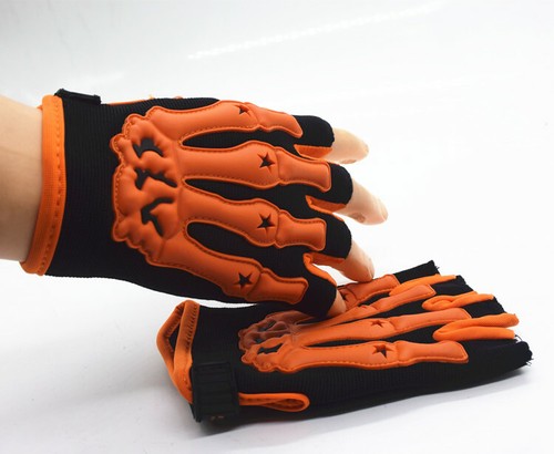 Motorcycle Racing Full Finger Half Finger Skull Driving Gloves for Mens Womens - Picture 31 of 35