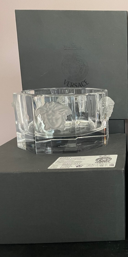Versace Rosenthal Glass Crystal Bottle Coaster Medusa Luxury Authentic Cert Inc - Picture 9 of 19