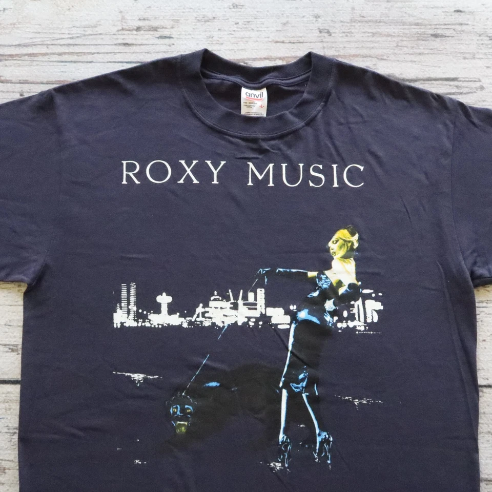Vintage Roxy Music Band Tshirt Size L Blue - Image 2 of 4