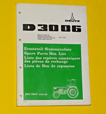 D3006 Klöckner-Humbold-Deutz AG Ersatzteil-Nummernliste D3006  500 0647 1002-99