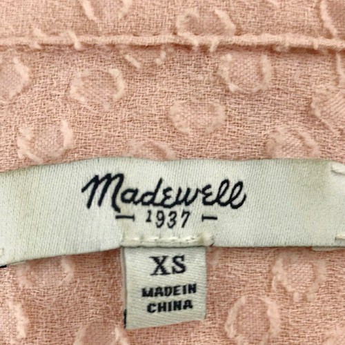 Madewell Women's Market Popover Shirt In Clipdot Cotton XS Peach - Picture 3 of 4