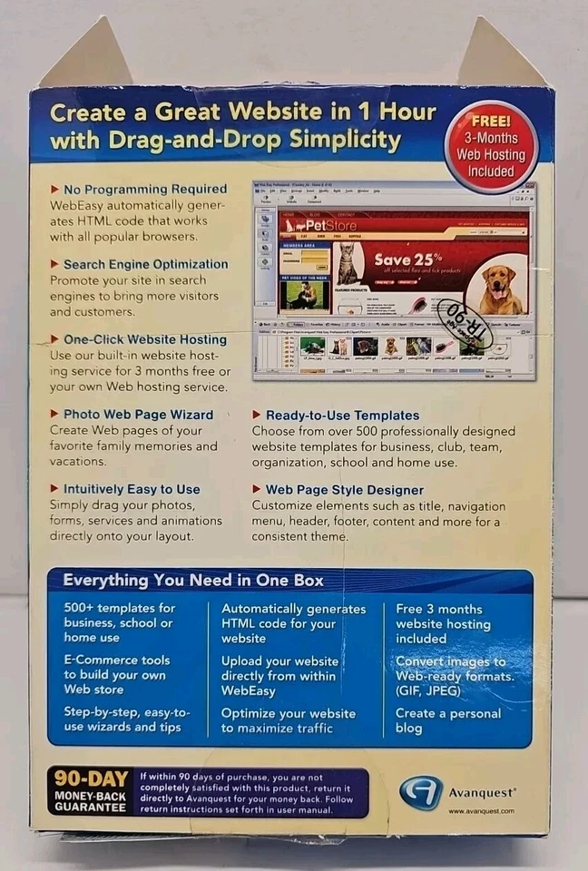 Avanquest WebEasy 8 Professional No Programming Required 500+ Templates NEW - Image 3 of 4