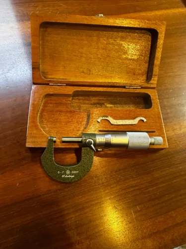 Mitutoyo 103-260 Machinists 0 - 1" Micrometer .0001" Carbide Faces, Ratchet Stop