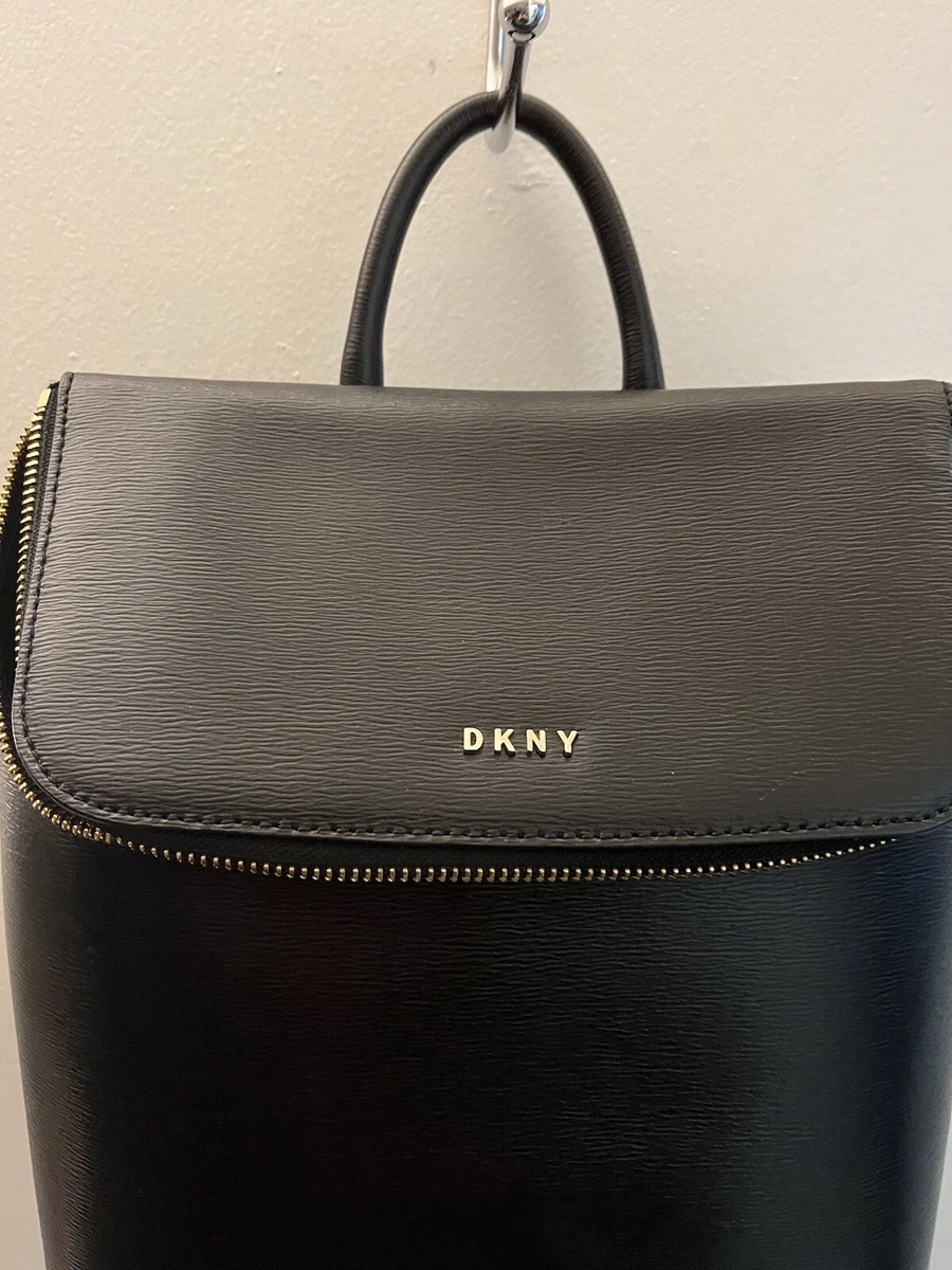 Dkny Bryant Top Zip Backpack Bags Black/Gold : One Size