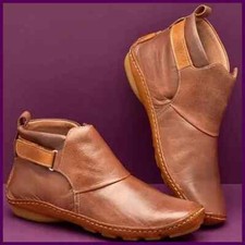 Women Boots 2025 Autumn Ankle Boots Casual Women's Leather Boot Flat Booties
