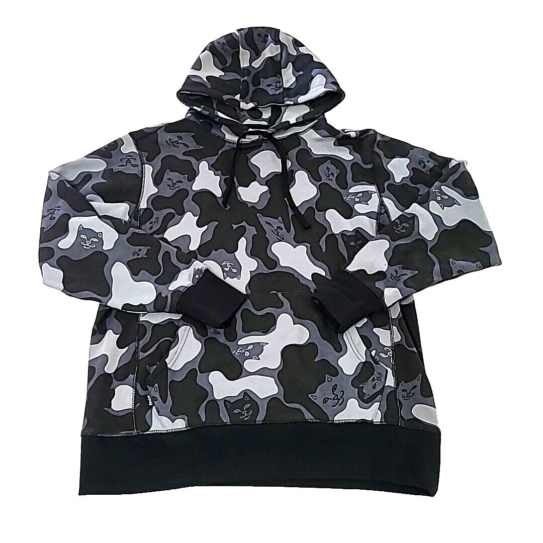 S Ripndip Gray Camo Lord NERMAL Cat pull Over Hoodie Camouflage NEW W Tag SMALL