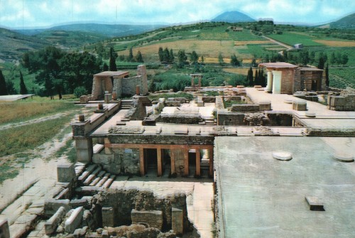 Postcard General View Cnosos Palace Remains Administrative Center Crete, Greece