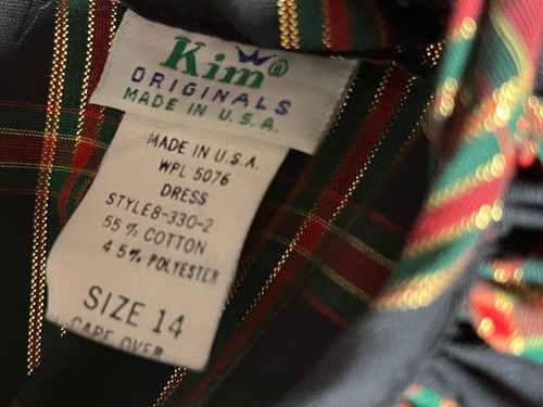 Vintage Kim Originals Dress Girls 14 Multicolor Ruffled Holiday Christmas USA - Picture 8 of 9