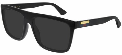 Lunettes de soleil homme rectangle noir/gris Gucci GG 0748S 001 - Photo 1/1