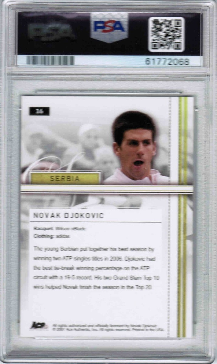 2007 Ace Authentic Straight Sets - Novak Djokovic #16 (RC