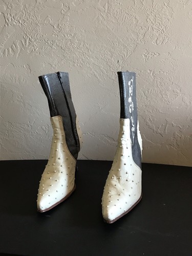 Lady El Canelo Floral Embroidered Womens High Heel Boots Size 7.5 / 7 ZIP ANKLE - Picture 2 of 12