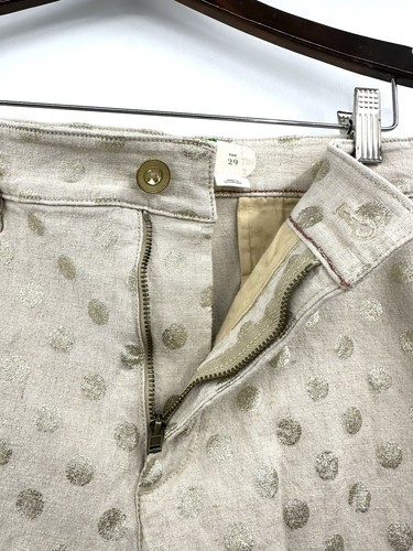 Anthropologie Gold Foil Polka Dot Bermuda Shorts Size 29 - Picture 8 of 9