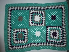 New Handmade Crocheted Baby granny square Cradle Bassinet Receiving Blanket
