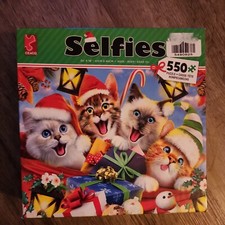 Ceaco 550 Piece Jigsaw Puzzle "Selfies" Cats Christmas Holiday Kitty Cat SEALED
