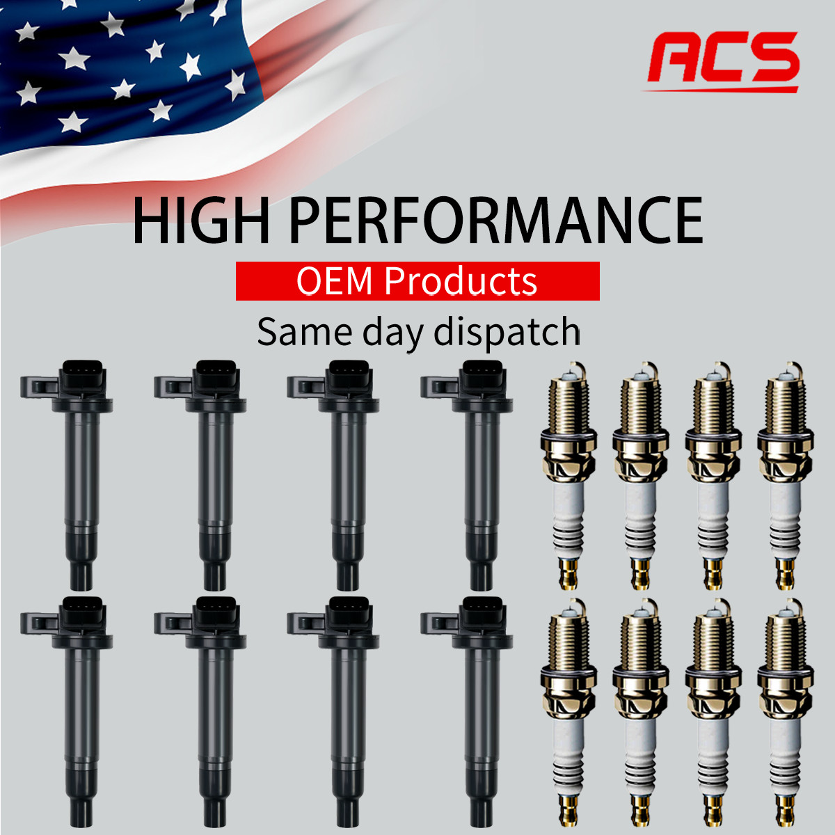 8X OEM Ignition Coil  Iridium Spark Plug For Toyota Tundra Lexus 4.3/4.7L UF230