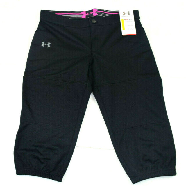 Under Armour Girls Youth Large Softball Pants Heat Gear Black 1251899 002 for sale online