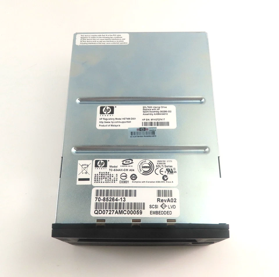 HP Storageworks SDLT600 300/600GB SCSI LVD Internal Tape Drive -360286-002 - Image 3 of 4