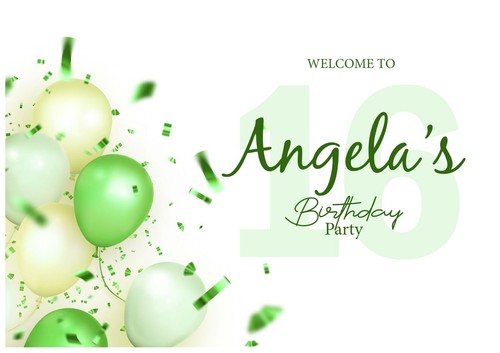 PERSONALISED BALLOON GIRLS BIRTHDAY WELCOME SIGN POSTER DISPLAY BOARD PRINT - Foto 7 di 7
