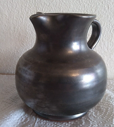Vintage PRINKNASH Hand Made Pottery Glossy Gray 4" Creamer Small Pitcher England - Picture 4 of 11