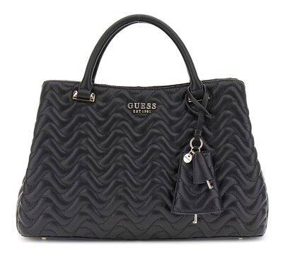 GUESS Centre Stage Abey Status Satchel Umhängetasche Handtasche Black schwarz