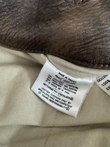 chevignon leather brown bomber jacket G-1 men’s L - Picture 23 of 24