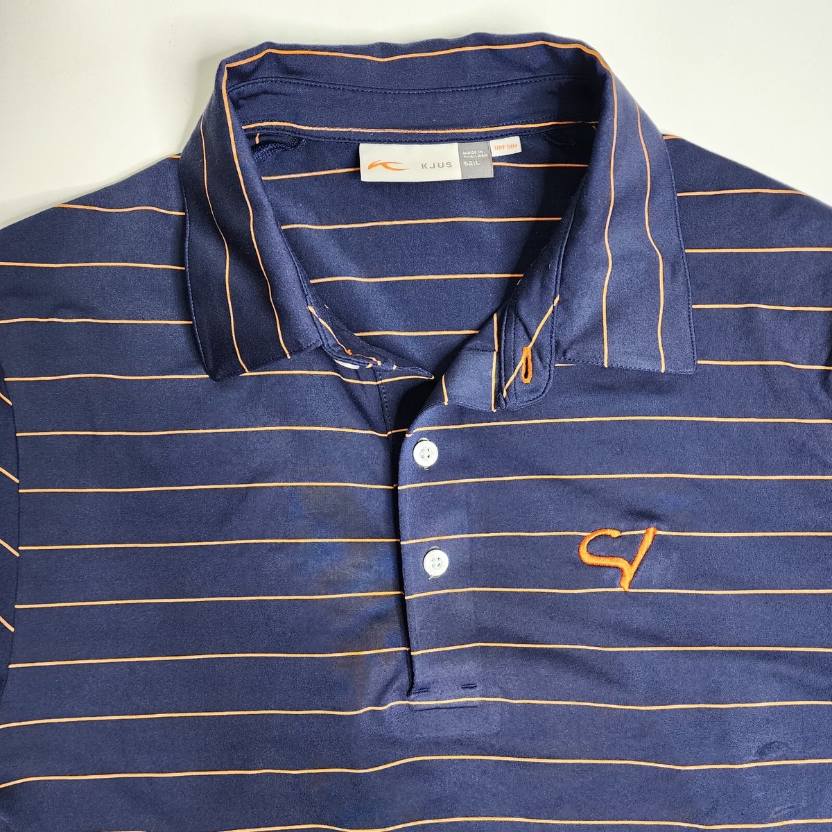 KJUS Golf Polo Shirt Short Sleeve Striped Mens Size 52 Large