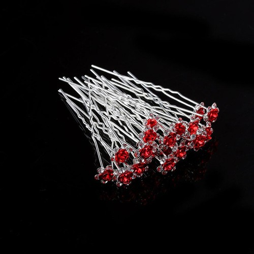 10Pcs Roses Flower Crystal Bridal Hair Pins Clips Accessories Hairpins Wedding - Picture 6 of 9
