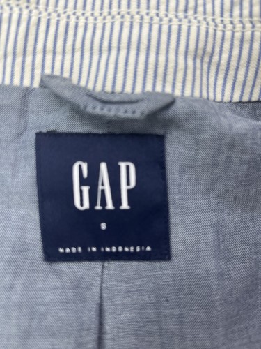 Gap Womens Size Small Striped Blazer Jacket Blue/ White Striped Long Sleeve NWT - Picture 19 of 24