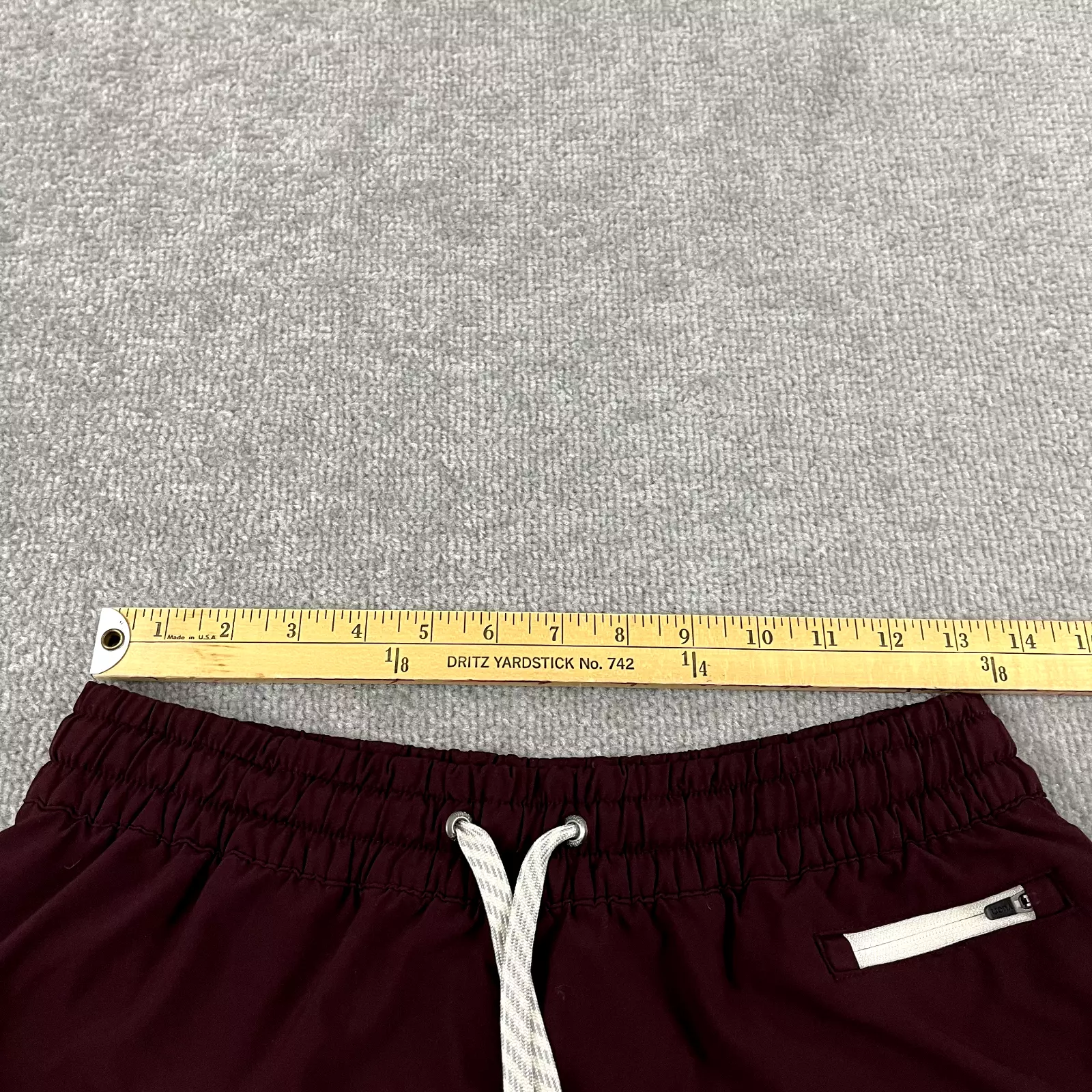 vuori clementine burgundy lined running workout shorts