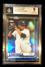2019 Topps CHROME JONATHAN LOAISIGA BGS 9 #D /150 BLUE REFRACTOR ROOKIE LOGO