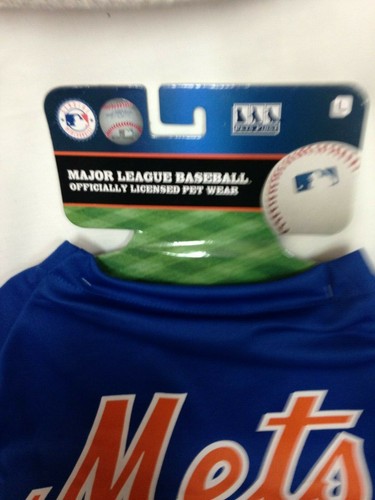 New York Mets MLB Pets First Officially Licensed Dog Jersey, Blue Size L - Picture 2 of 4