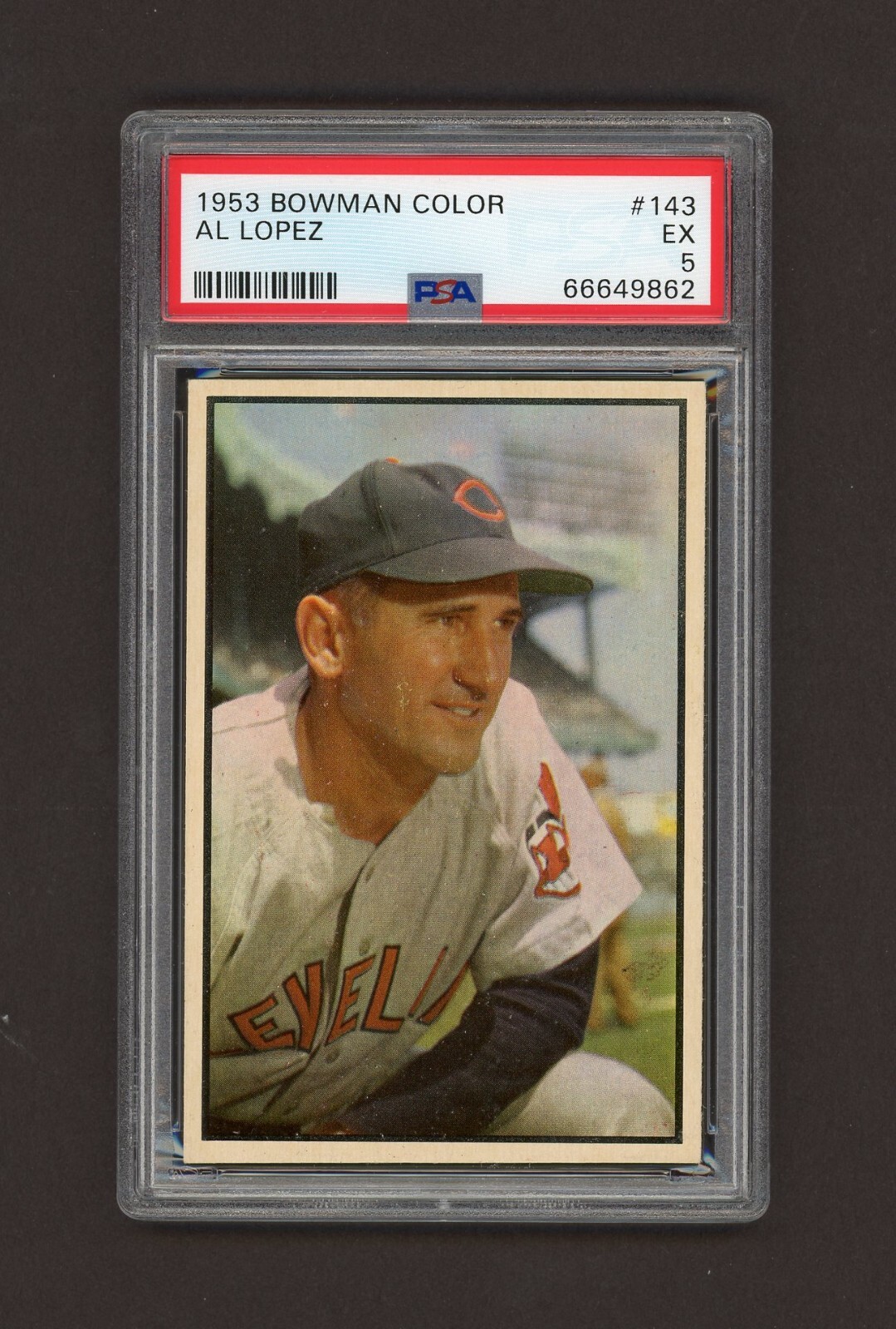 1953 BOWMAN COLOR  # 143  AL LOPEZ   PSA 5