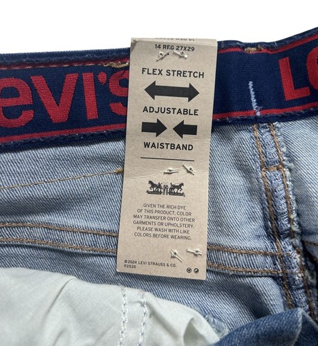 Levi's 514 Jeans Boys Size 14 Straight Stretch With Stain Release Light Wash NWT - Picture 10 of 11