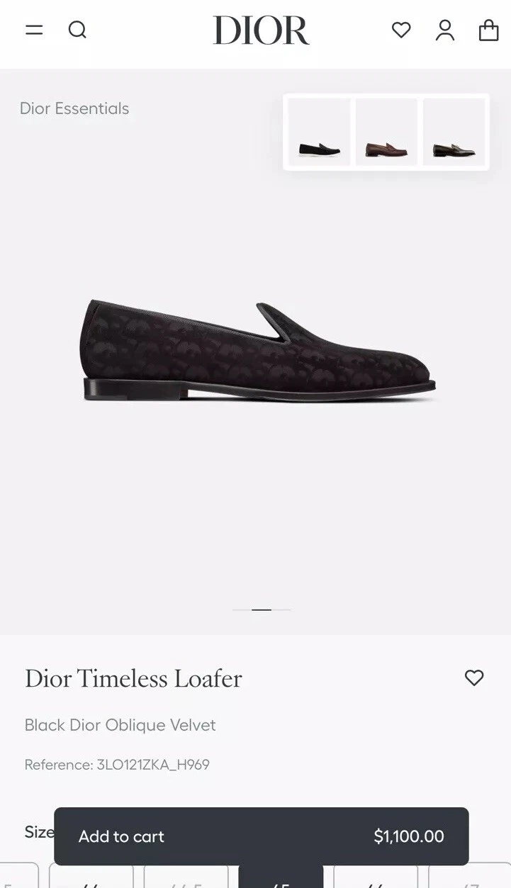 Mocassins Dior M Timeless Dress Shoes EU 45/US 12 avec boîte à og état impeccable