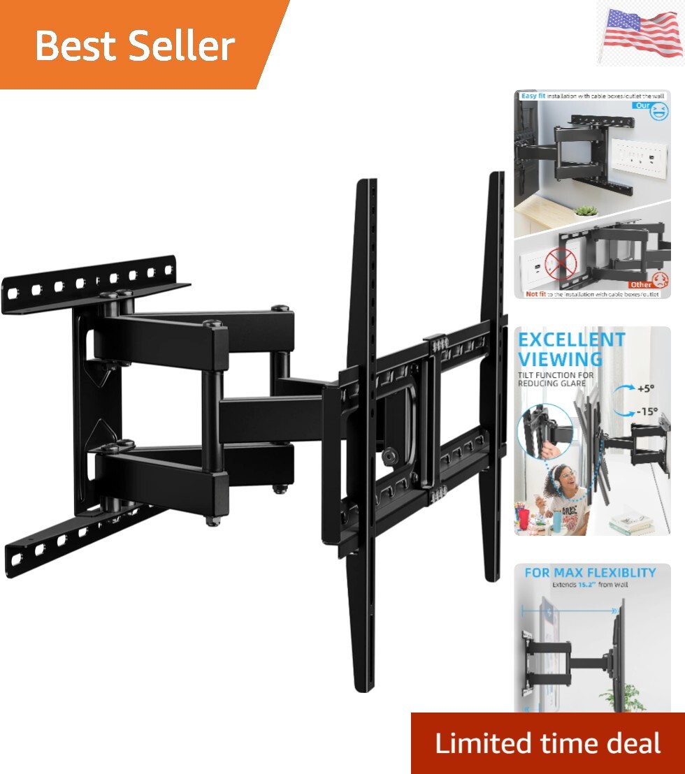 TV Wall Mount Full Motion for Most 32-75 inch TVs up to132lbs, TV Mount Swive...-image
