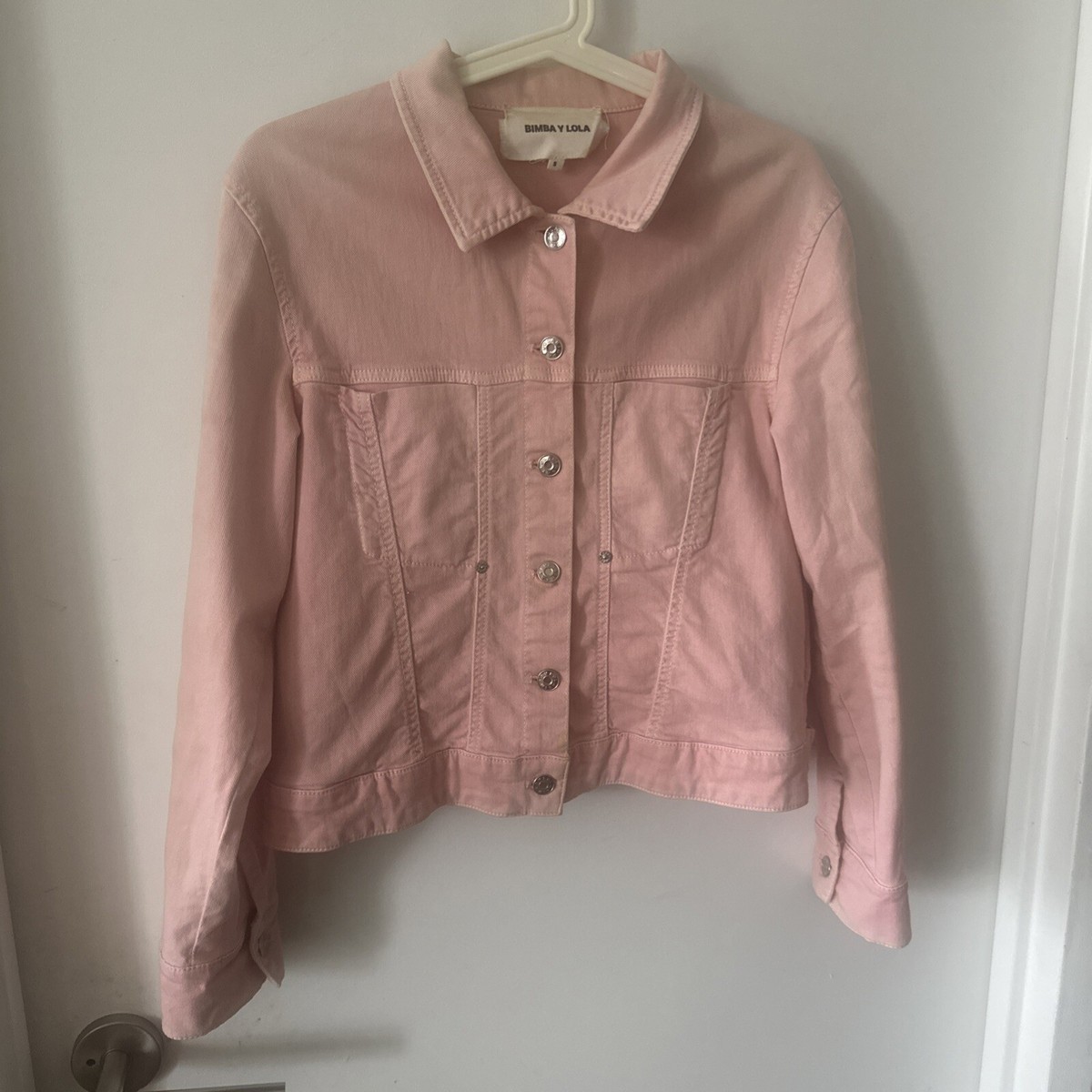 Bimba Y Lola Jacket Pastel Pink Denim Jacket Cotton Small