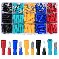 200 Pcs Bullet Connectors Male and Female, 22-16/16-14/12-10 AWG Insulated Split