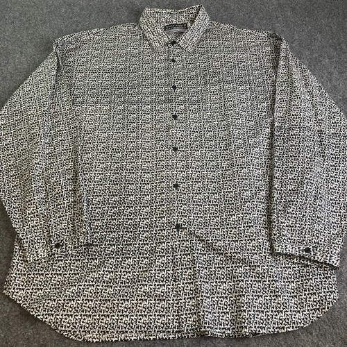 Marimekko Shirt Mens XL Black All Over Print Button Long Sleeve Jokapoika - Picture 3 of 10
