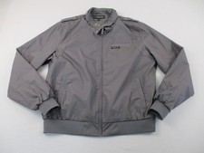 Members Only Bomber Jacket Mens Large Gray Zip Retro Racer