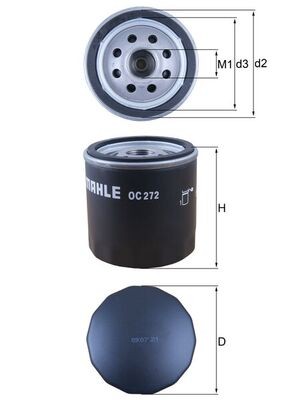 FILTRO DE ACEITE OC 521 PARA KIA ORGULLOS/Van CARENS/MPV/II CERATO PICANTO RIO/Hatchback - Imagen 5 de 13