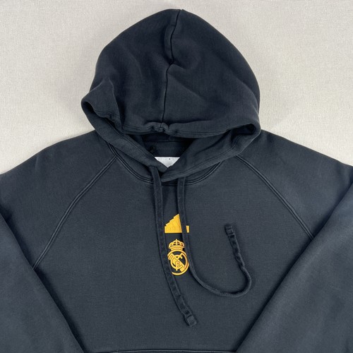 Sudadera con Capucha Real Madrid Para Hombre Grande Negra Pullover Fútbol La Liga Fútbol Adidas 2023 - Imagen 5 de 17