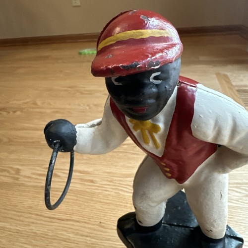 Vintage Cast Iron Hitching Post / Mantel Horse Jockey Equestrian 11”H. As Is - Picture 5 of 10