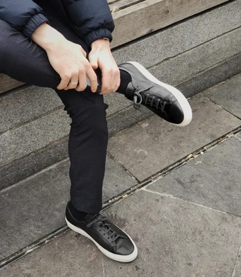Loake Lifestyle black leather Sprint NWOB $295 orig rtl size 44 US 11