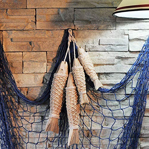 Rustic Nautical Wooden Fish Decor - Hanging Fish Sculpture for Wall, Beach Th... - Picture 6 of 7